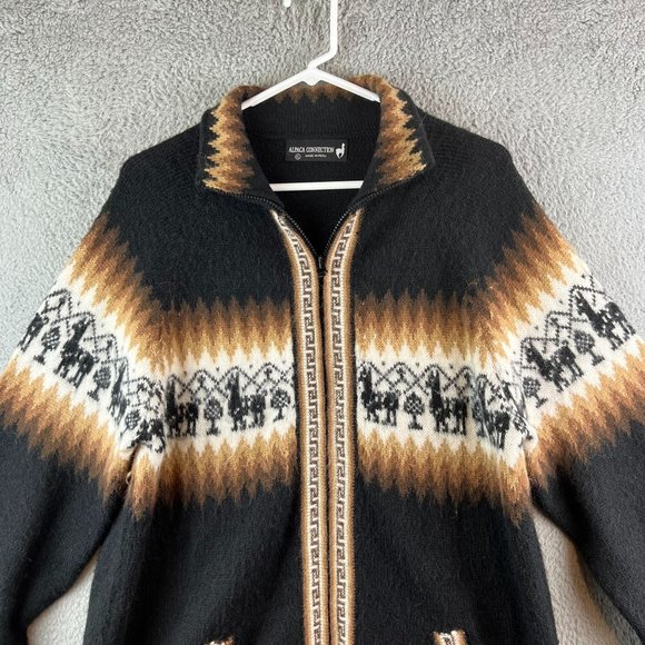 Alpaca Connection wool Alpaca Full Zip Size XL Southwest sweater - Picture 3 of 8